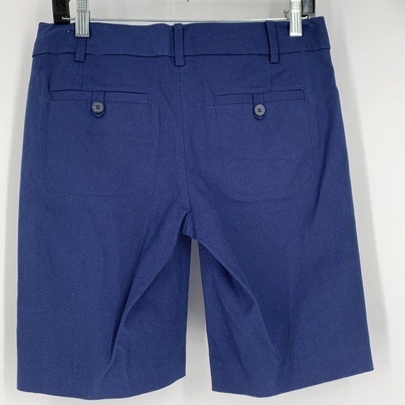 SINCLAIRE 10 NWT $98 Navy Blue Bermuda Stretch Shorts Sz 6 Beach Coastal Preppy - Picture 2 of 9